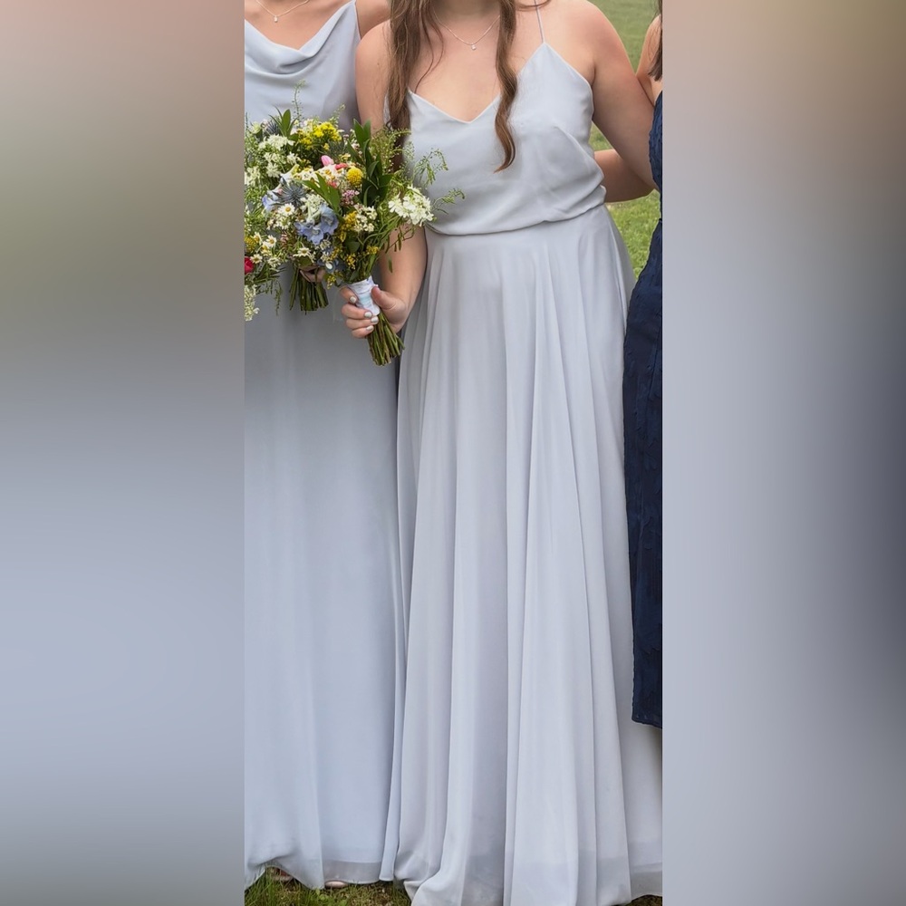 Jenny Yoo Whisper Blue Chiffon Inesse Bridesmaid Dress